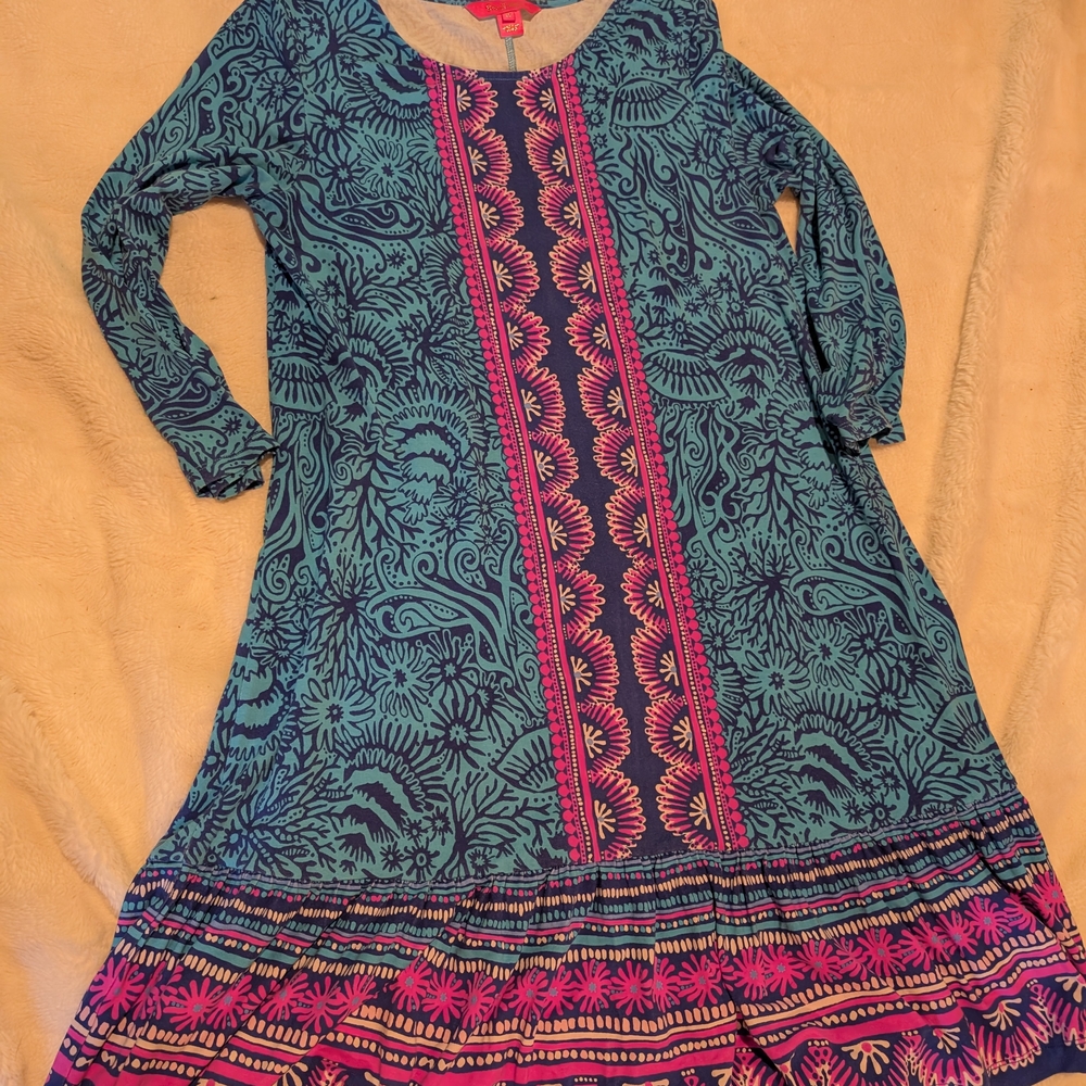 Lilly Pulitzer Blue  Sundress with Quarter Length Sleeves